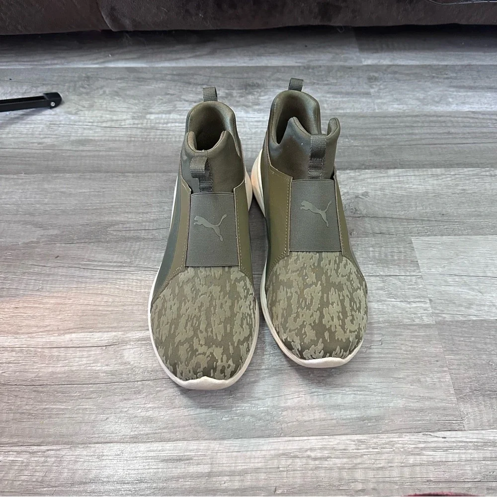 Puma Green Camouflage High-Top Sneakers